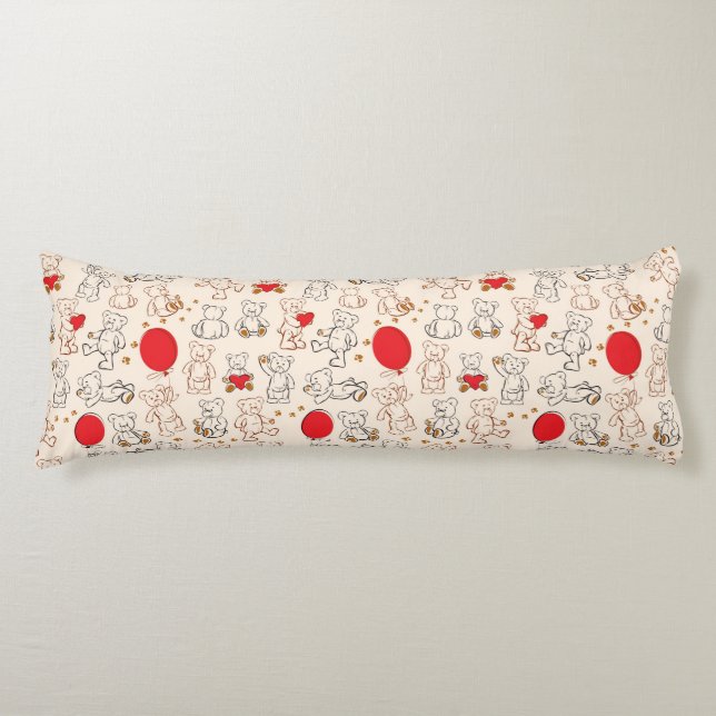 Texture With Teddy Bears Body Cushion (Front)