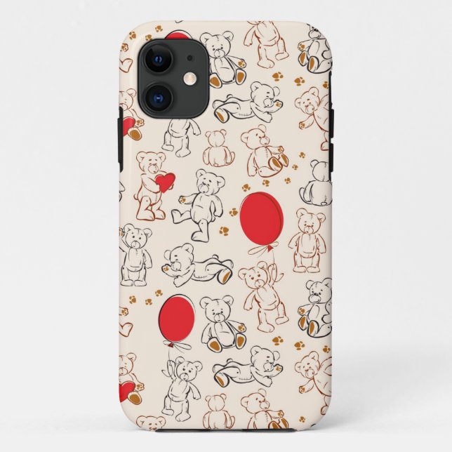 Texture With Teddy Bears Case-Mate iPhone Case (Back)