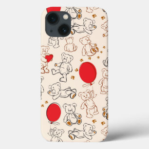 Texture With Teddy Bears iPhone 13 Case
