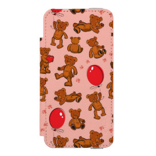 Texture With Teddy Bears, Hearts Incipio Watson™ iPhone 5 Wallet Case