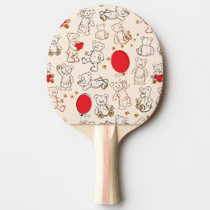 Texture With Teddy Bears Ping Pong Paddle