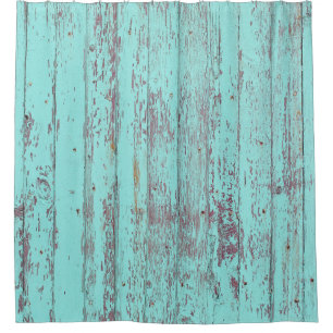 Texture wood barn aqua background shower curtain