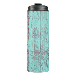 Texture wood barn aqua background thermal tumbler