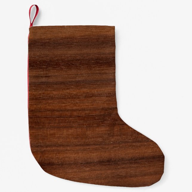 Texture wood grain structure small christmas stocking (Front)