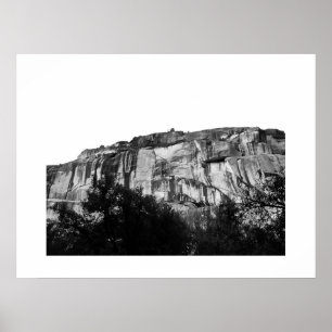 Texture Yosemite Black and White Photography Poster
