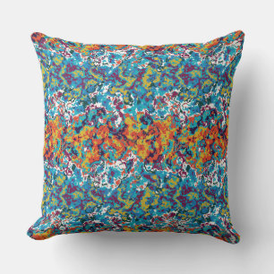 Textured Abstract Colourful Swirl Pattern Cushion
