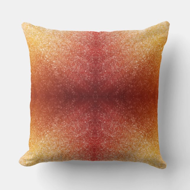 Textured Abstract Red Gold Gradient Art Cushion (Front)