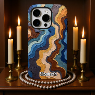 Textured Abstract Waves iPhone 16 Pro Case