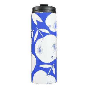 Textured Apple Silhouettes: Hand-Drawn Pattern Thermal Tumbler