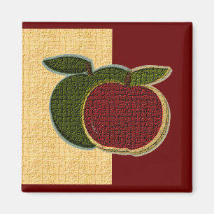 Textured Apples (gold/cranberryi) Magnet
