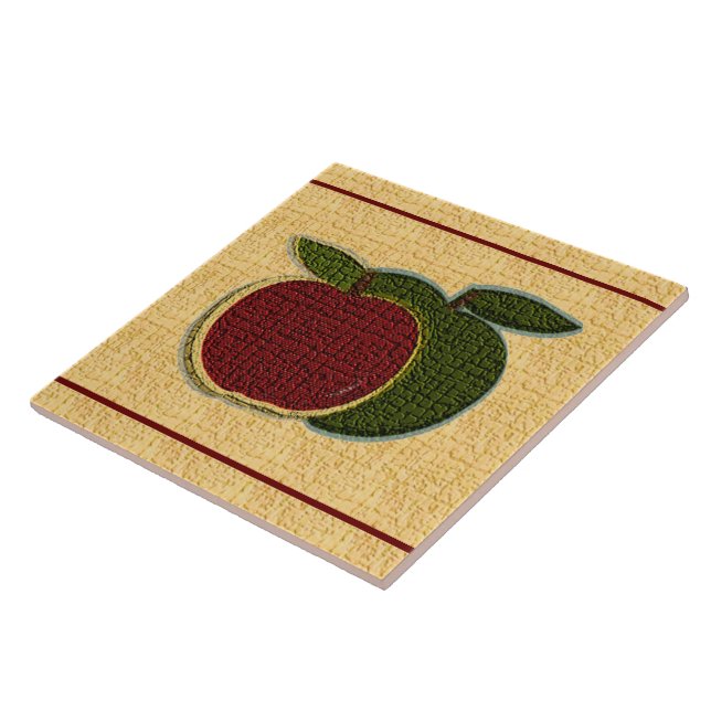 Textured Apples (gold) Tile (Side)