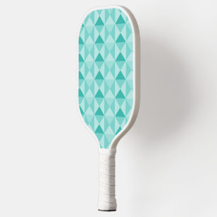 Textured aqua blue triangles blocks pickleball paddle