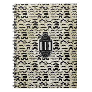 Textured Background Chalkboard Moustache Pattern Notebook