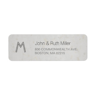 Textured Bamboo Paper 1 Monogram Address Labels