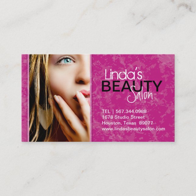 TEXTURED BEAUTY SALON BUSINESS CARD (Front)
