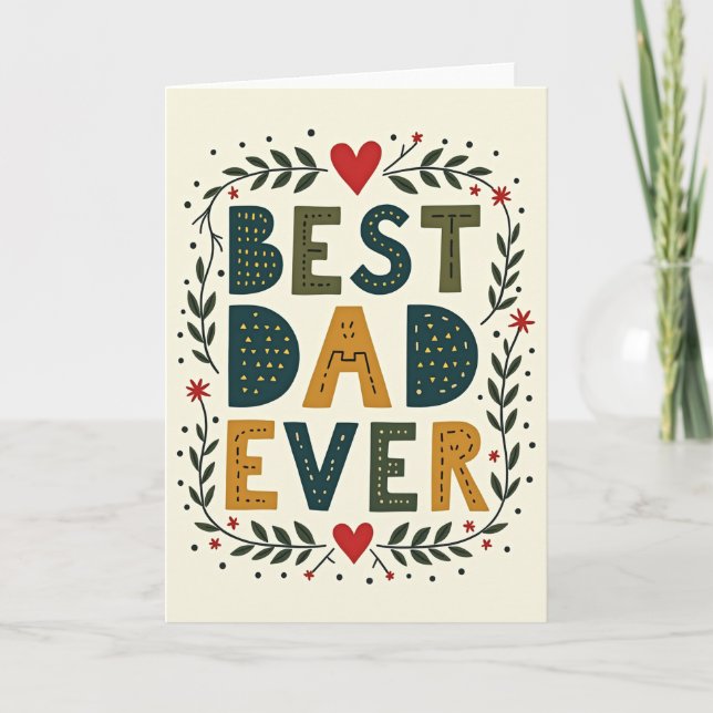 Textured Best Dad Ever Card (Front)