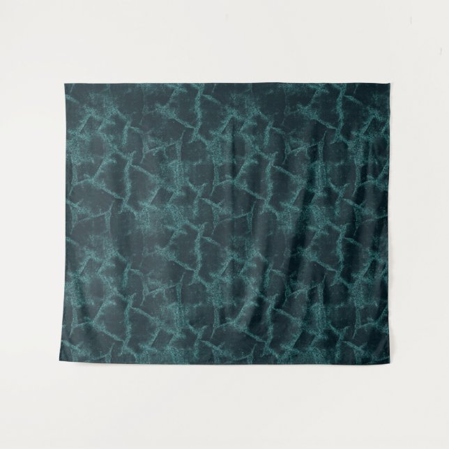 Textured black and turquoise  tapestry (Front (Horizontal))