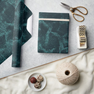 Textured black and turquoise with granite texture wrapping paper