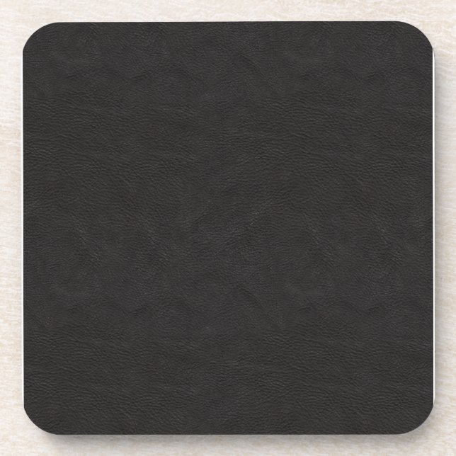 Textured Black Leather 2 Coaster (Front)