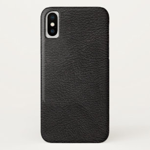 Textured Black Leather iPhone X Case