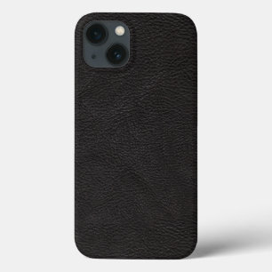 Textured Black Leather Design iPhone 13 Case