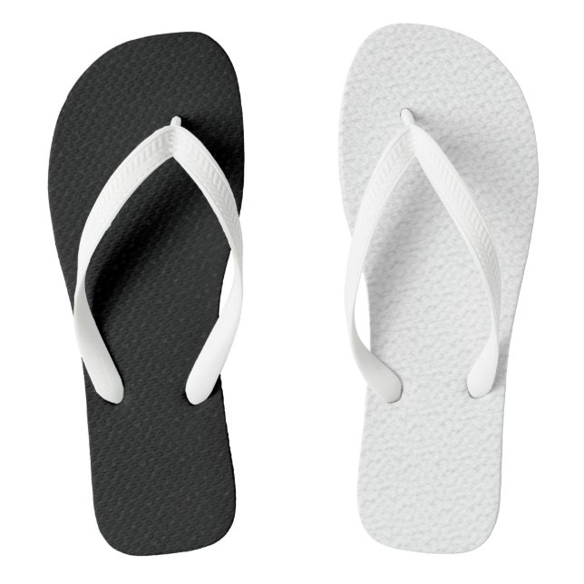 Textured Black White Two Colour Half sides Thongs (Footbed)