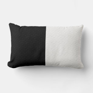 Textured Black White Two Colour Half Stripes Lumbar Cushion