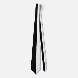 Textured Black White Two Colour Half Stripes Tie