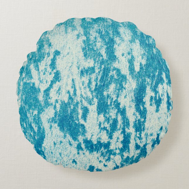Textured blue background made of dense fabric. Con Round Cushion (Front)
