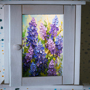 Textured Blue Lupins Decoupage Tissue Paper