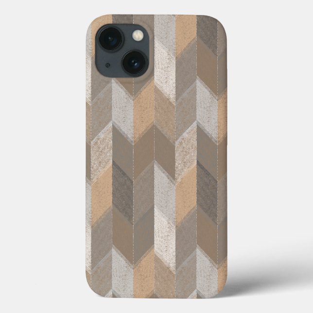 Textured Blue, Yellow, Olive Chevron. Case-Mate iPhone Case (Back)
