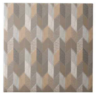 Textured Blue, Yellow, Olive Chevron. Ceramic Tile