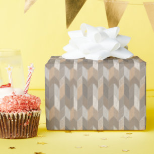 Textured Blue, Yellow, Olive Chevron. Wrapping Paper