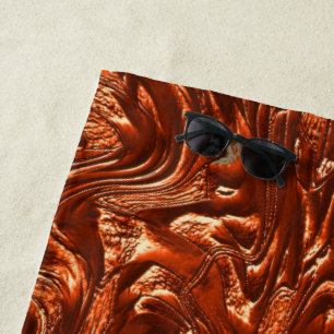 Textured brown terracotta beach towel