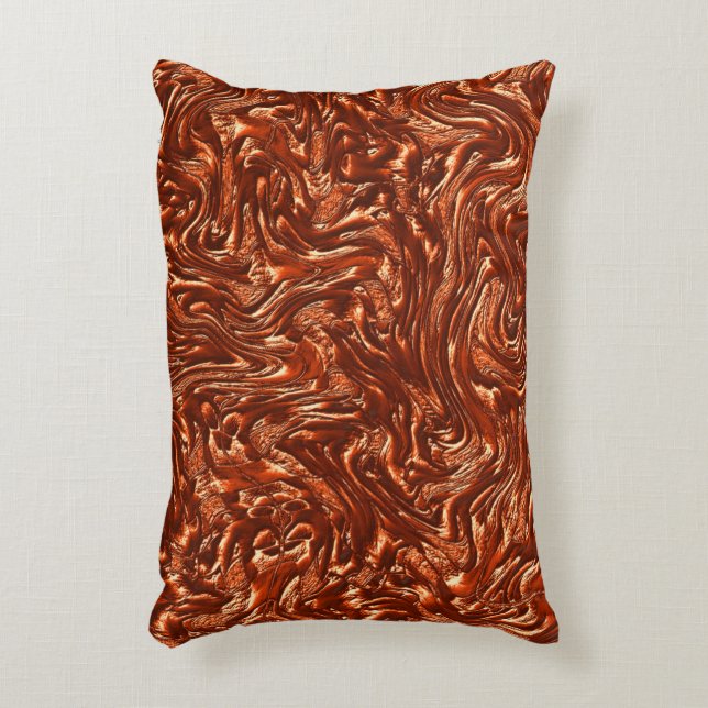 Textured brown terracotta decorative cushion (Front(Vertical))