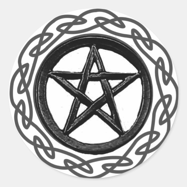 Textured Celtic Pentacle Classic Round Sticker (Front)