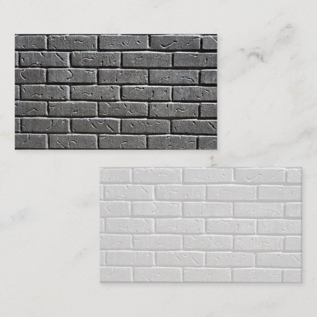 Textured Charcoal Brick Wall  Business Card (Front/Back)