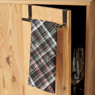 Textured Christmas tartan.  Tea Towel