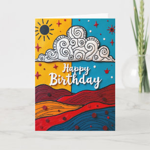 Textured Cloud Birthday Card