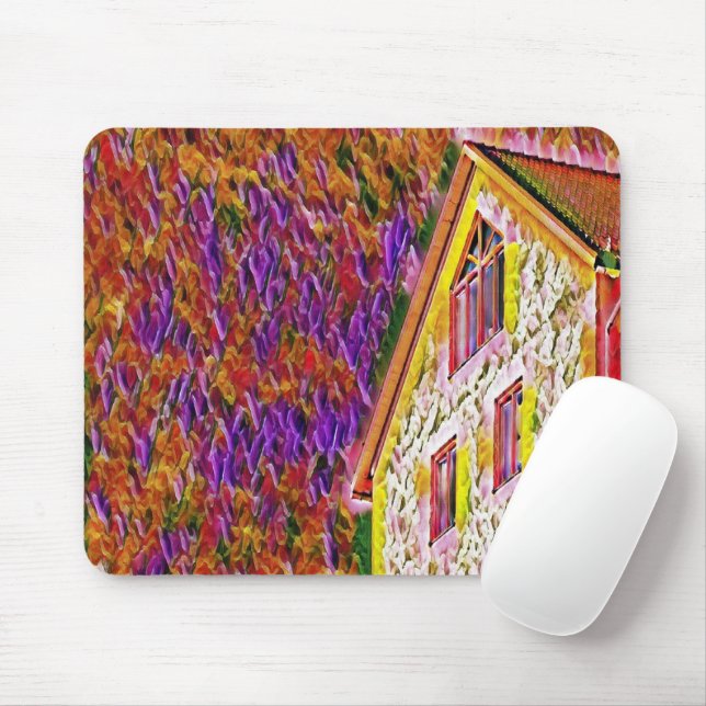 Textured colorful house mouse pad (With Mouse)