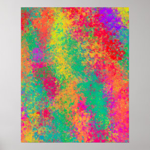 Textured Colourful Abstract Watercolour Painting Poster