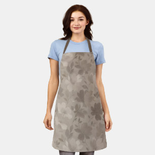 Textured Contemporary Flower Silhouettes Apron