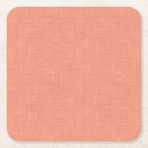 Textured coral "soothing coral". popular solid square paper coaster