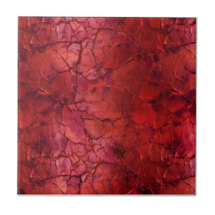 Textured , Cracks Vains in Deep Red Ceramic Tile