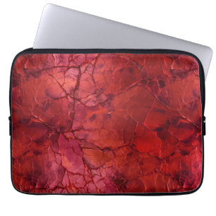 Textured , Cracks, Vains in Deep Red Laptop Sleeve