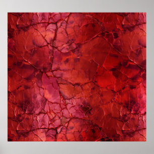 Textured , Cracks, Vains in Deep Red Poster