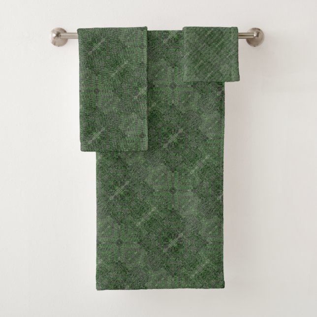 Textured dark grey-green. bath towel set (Insitu)