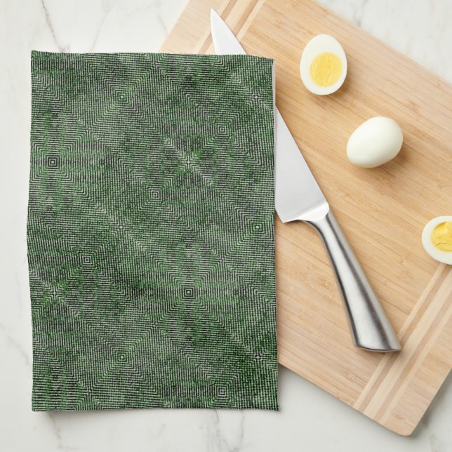 Textured dark grey-green. tea towel (Quarter Fold)