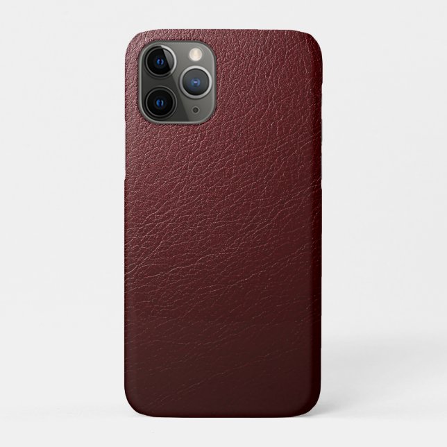 Textured Dark Red Leather Case-Mate iPhone Case (Back)