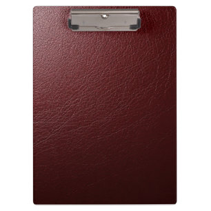 Textured Dark Red Leather Clipboard